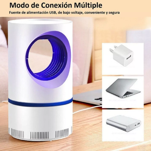 Lámpara Repelente de Mosquitos Mata Zancudos 360° con Luz UV – USB Silenciosa y Segura