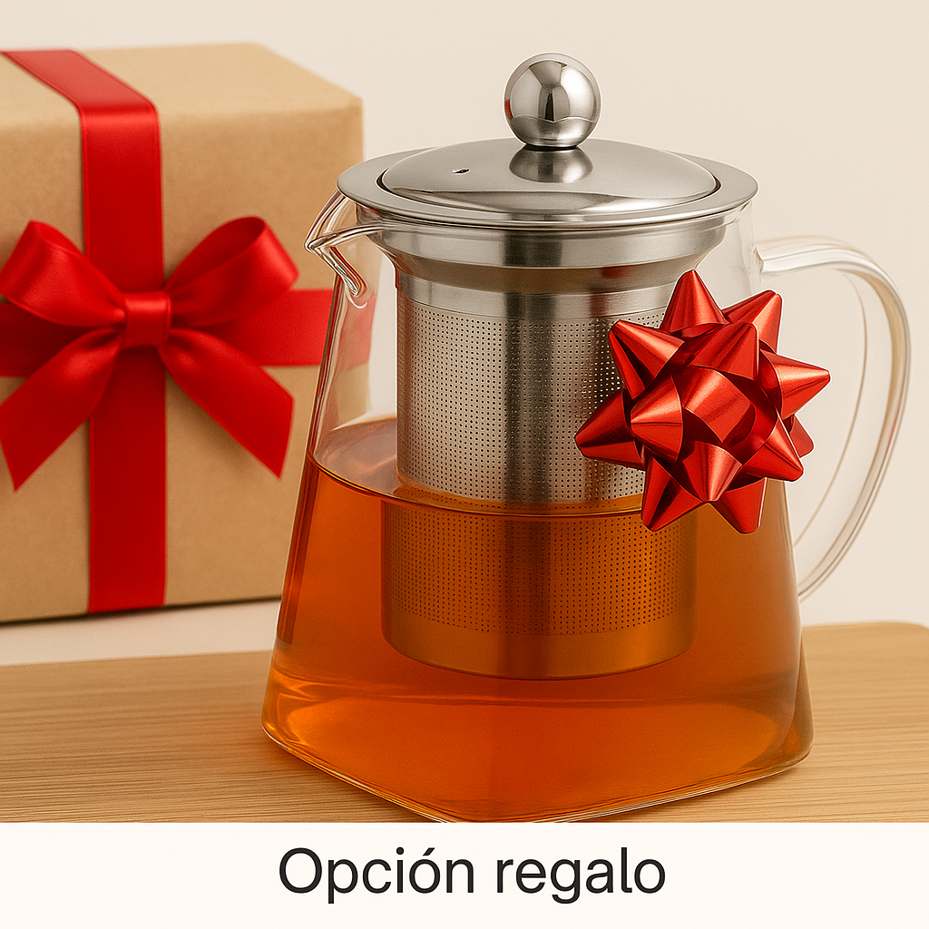 Hervidor de Vidrio Premium 550 ml con Infusor de Acero Inoxidable