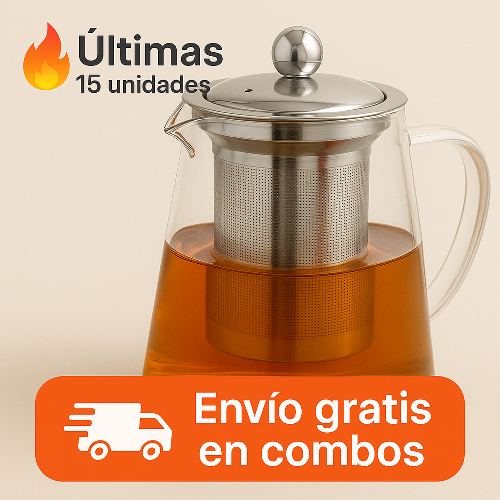 Hervidor de Vidrio Premium 550 ml con Infusor de Acero Inoxidable