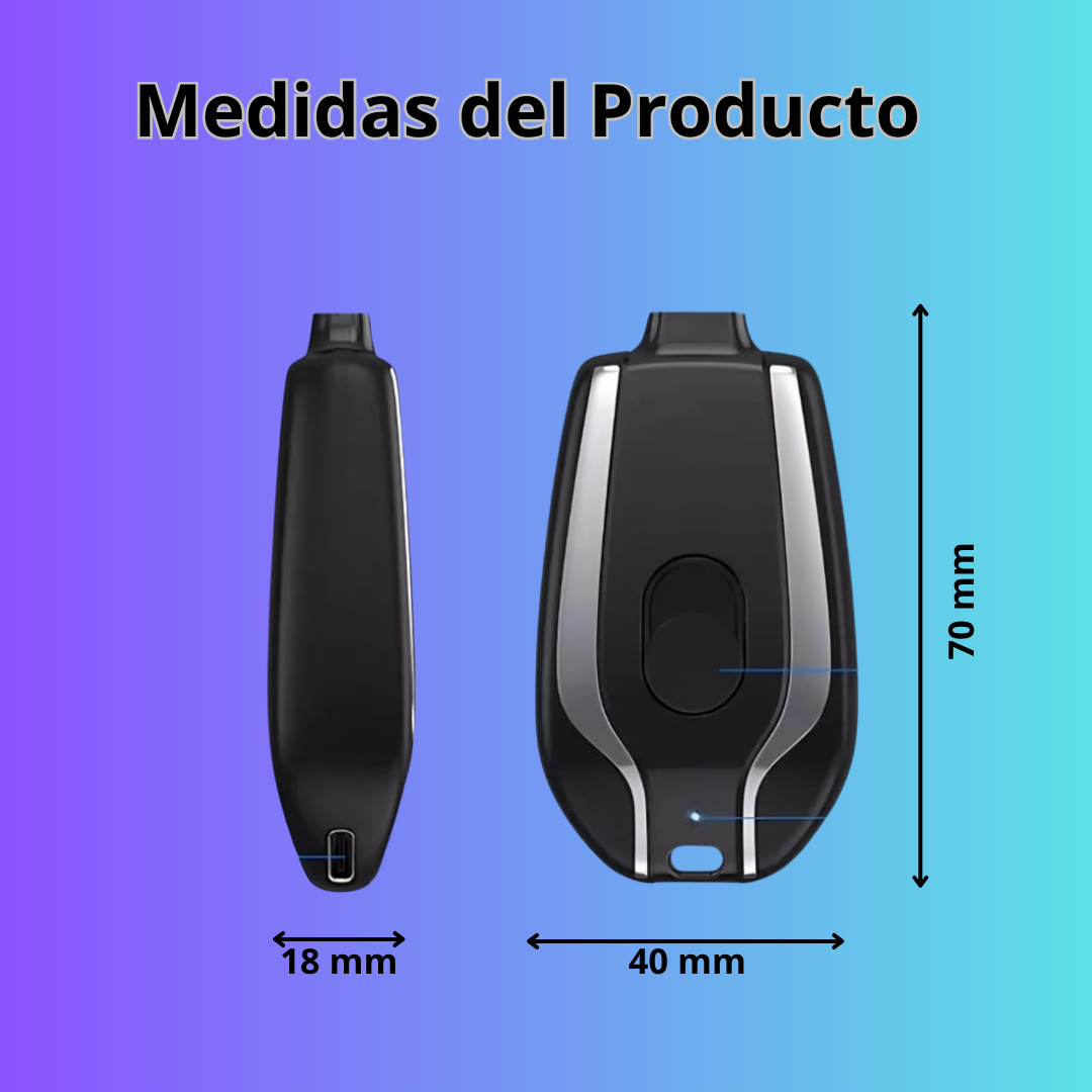 Power Bank Llavero – Cargador Portátil Compacto con Llavero (2x1)